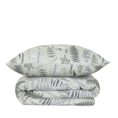 MILIE | Постельное белье из микрофибры с зелеными листьями папоротника | 200x220 см | SS23 843353
