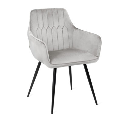 Chair | ETIENNE | velour light grey | 56x61x86 cm | ALL 847337
