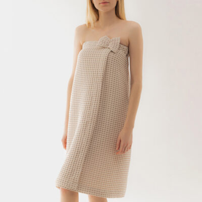 Towel | VAFFEL | beige, bath towel with velcro | 145x75 cm | SS23 849201