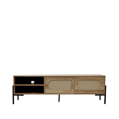 RTV cabinet | HAGA | with rattan and metal legs | 140x40x44 cm | ALL 849713