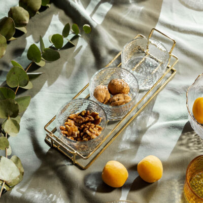 Bowl set | SERENE | transparent on stand, 3 pcs | 31x10 cm | ALL 849980