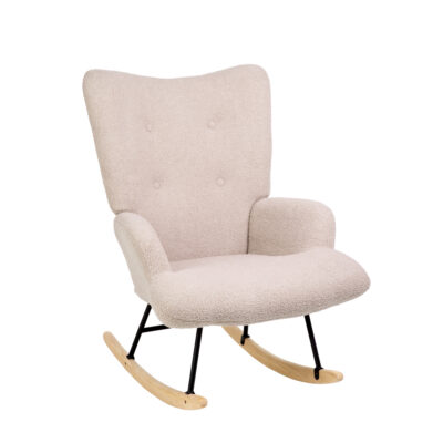 MOSS TEDDY BOUCLE | beige rocking chair in TEDDY BOUCLĂ‰ fabric | 72x73x92 cm | 856704