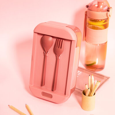 Ланч-бокс | KLODI | со столовыми приборами бордовый | 0,54 л | 858920