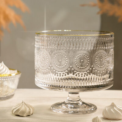 Блюдо | BARREL | узорчатое стекло | 20x20 см | 883557