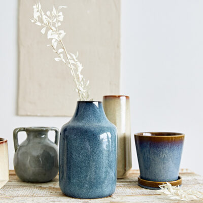 Vase | RUFUS | ceramic blue | 14x14x22 cm | 888590