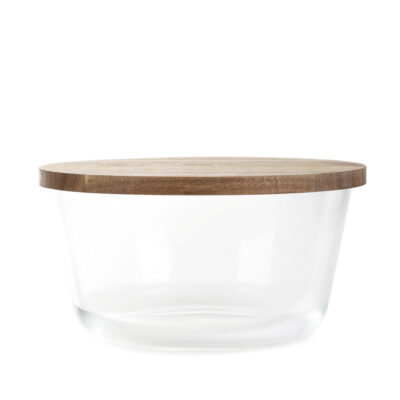 Стеклянный контейнер MAIRA с деревянной крышкой M | 23x12 см | 890951