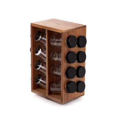 Набор баночек для специй | LENNE | на вращающейся подставке, 16 баночек | 28x17x12 см | 892849