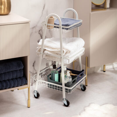 Mobile storage unit | CARINN | white metal | 38x42x73cm | 896472