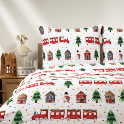 Bedding | STARLING | cotton with festive pattern | 220x200 + 2*70x80 cm | 700125