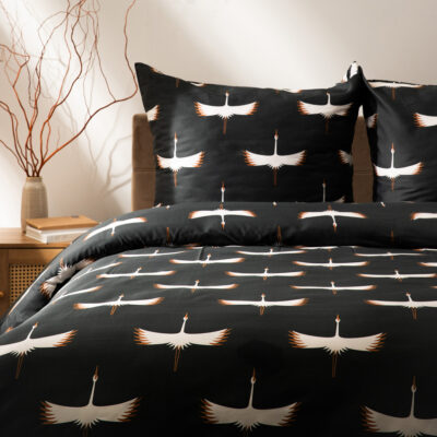 Пододеяльник | DEVIKA | satin cranes graphite | 220x200 см | 701634