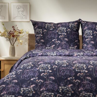 LORRET | Постельное белье из микрофибры с цветочным рисунком голубого цвета | 140x200 + 1*70x80 см | 702174