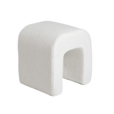 Pouf | HUGILL | ecru in TEDDY fabric | 40x40x40 cm | 704574