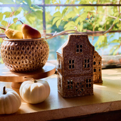 Led house | CRISPO | ceramic brown | 11x10x21 cm | 706790