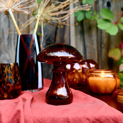 LED lantern | AUTUMN AURA | mushroom brown | 13.5x18 cm | 706912