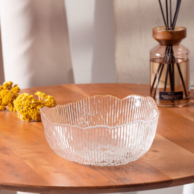 Bowl | APOLA | fluted transparent L | 9 cm x 20 cm | 714252