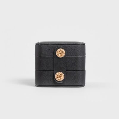 Шкатулка для украшений | CARNIVAL | 3 яруса черного цвета | 9,5x9,5x8 см | 726446