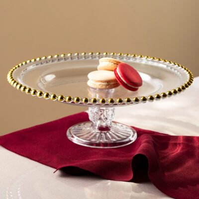 Cake stand | GOLDEN BALLS | on a foot with golden elements | | 746086