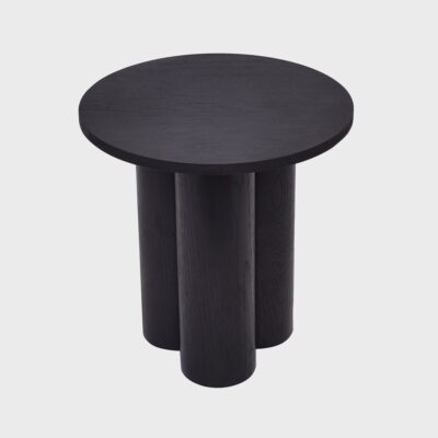 Coffee table | LUMBERA | black with oak veneer | 40x40x45 cm | 746673