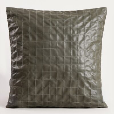 Pillowcase | KATAD | eco leather with decorative stitching green | 45x45cm | 749483