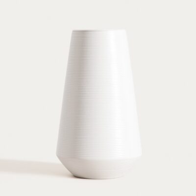 Vase | GIA | ceramic fluted white | 23x14 cm | 752490