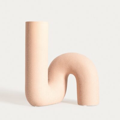 Vase | TWIST | ceramic twisted beige | 13x17 cm | 752605