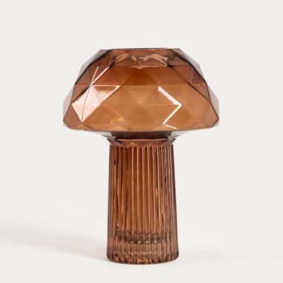 Vase | AUTUMN AURA | glass mushroom brown | 18x25 cm | 752612