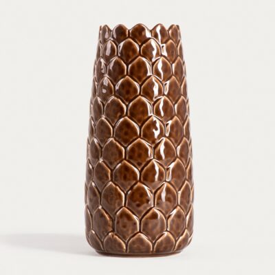 Vase | PINECONE | ceramic cone brown | 28x13.5 cm | 752629