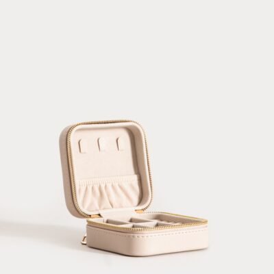 Шкатулка для украшений | RINAS | бежевая в полоску | 10,5x10,5x5 см | 752810