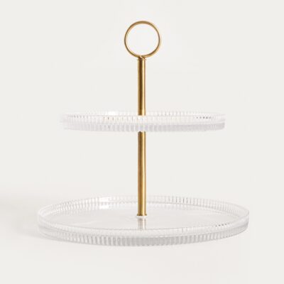 Блюдо | LYNN | двухъярусное рифленое | 23x24,5 см | 762185