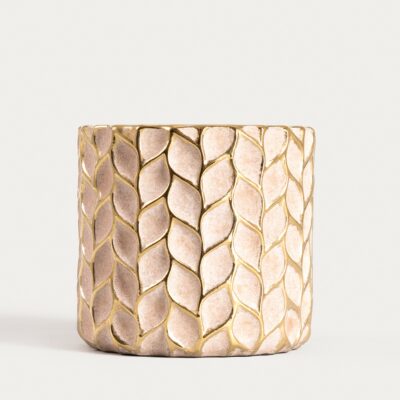 Держатель для цветочного горшка | AKETI | с позолоченными бороздками | 14x14x13 см | 753213