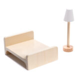 KX6201 Domek dla lalek MDF drewniany z akcesoriami LED 80cm czar