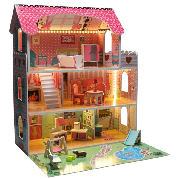 Domek-dla-lalek-drewniany-Lulilo-Gardeno-z-ogrodkiem-mebelki-70cm-rozowy-LED-176187 Domek-dla-lalek-drewniany-Lulilo-Gardeno-z-ogrodkiem-mebelki-70cm-rozowy-LED-176187