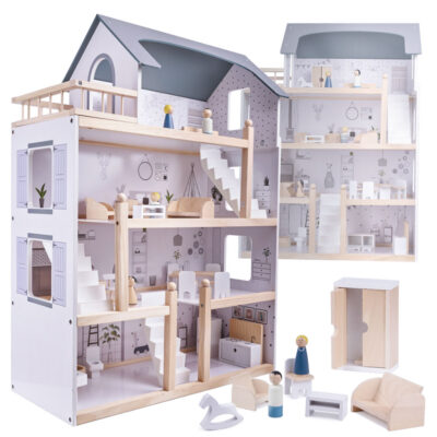 Dollhouse wooden furniture 80cm white grey