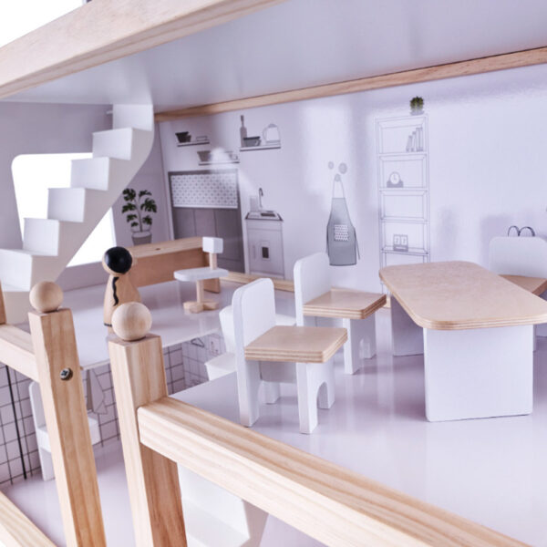 Domek-dla-lalek-drewniany-mebelki-80cm-bialy-szary-166644 Domek-dla-lalek-drewniany-mebelki-80cm-bialy-szary-166644