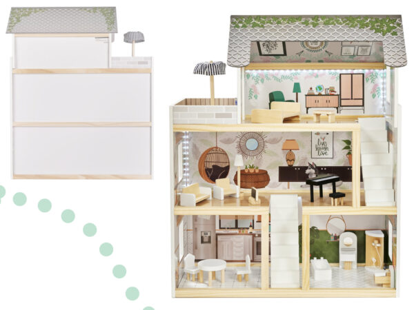 KX5944 Domek dla lalek drewniany apartament Ikonka boho 10-1 KX5944 Domek dla lalek drewniany apartament Ikonka boho 10-1