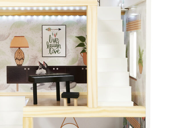 KX5944 Domek dla lalek drewniany apartament Ikonka boho 14 KX5944 Domek dla lalek drewniany apartament Ikonka boho 14