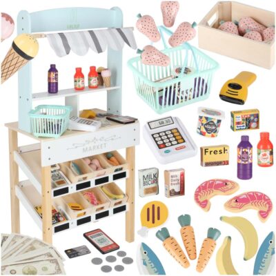 LULILO Melo деревянный рыночный киоск супермаркет с кассовым аппаратом