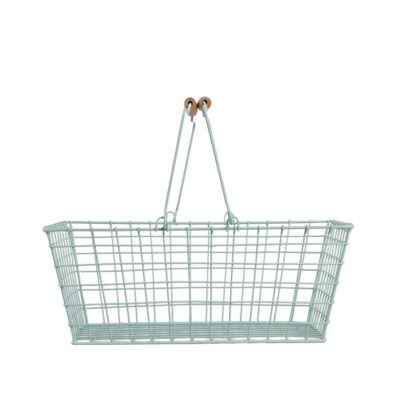 Basket | SELIA | with handles green l | 43x29 cm | 730788