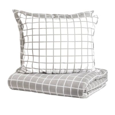 Постельное белье | REYES | хлопковое двухцветное серо-белое | 160x200 + 2*70x80 см | 730276