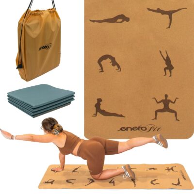cork folding yoga mat 183x61x0.4CM ENERO FIT