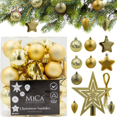 ДЕКОРАТИВНЫЕ ПЛАСТИКОВЫЕ БЕЗДЕЛУШКИ БЕЗОПАСНЫЕ 40ШТ ЗОЛОТО СЛЮДА