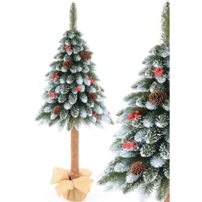 CHRISTMAS TREE ON A TRUNK 100CM DIAMOND FIR + CONES + ROWAN TREE