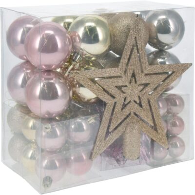 SET OF 54 PIECES TO DECORATE BAUBLE TIP CHAMPAGNE PINK