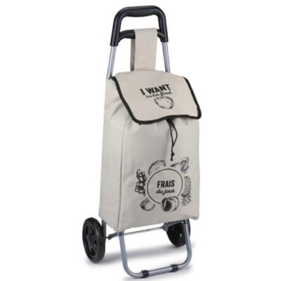 CART WHEELED SHOPPING BAG WITH FRAME 25L GREY