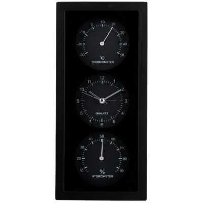 ARTICASA HIGROMETER TERMINAL ALARM CLOCK 26X5x12CM BLACK.