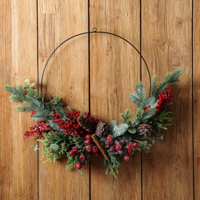 Christmas sprig | FARILA | festive sprig on metal hoop | 40 cm | 710100