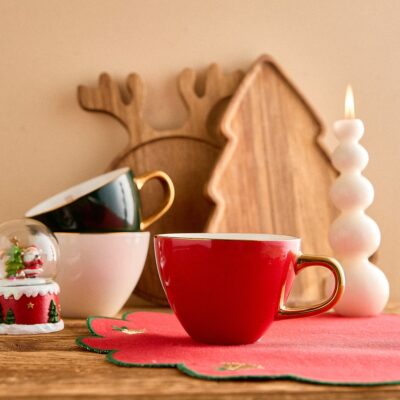 Set of mugs | LUNDI | red, 2pc | 0.35 l | 718601