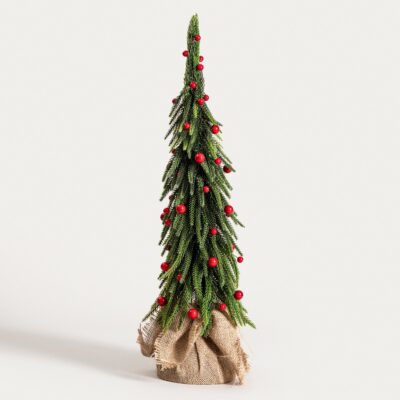 Christmas tree | BOMBS | with red baubles | 55 cm | 751783