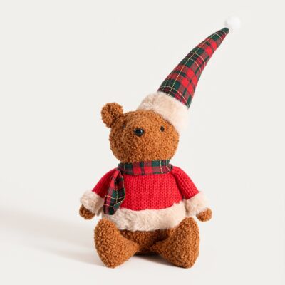 Гном | TARTAN | Мистер Тедди сидит в клетчатом джемпере | 40 см | 752278