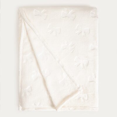 Blanket | BOWELLE | ecru with bows | 150x200 cm | 758218